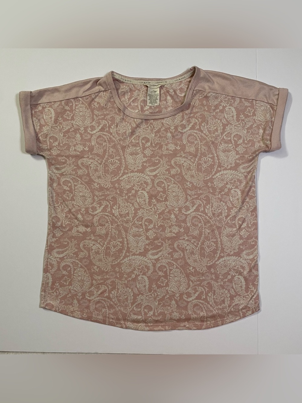 Lucky Brand Pink Paisley Shirt size S